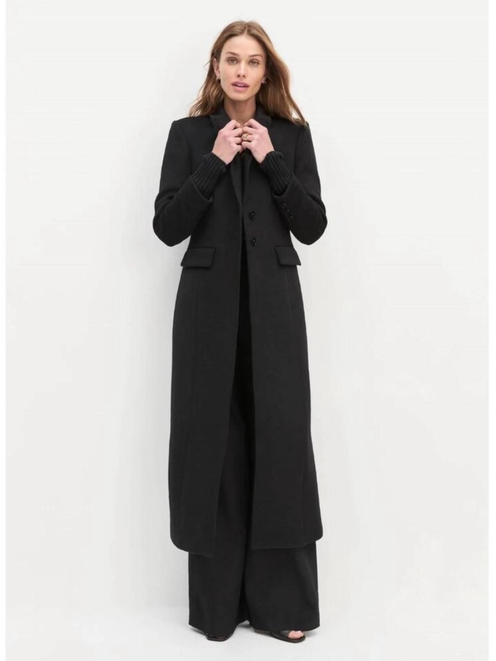 FAVORITE DAUGHTER The City Coat Wool Cashmere Tailored Longline Blazer black L - Picture 3 of 14